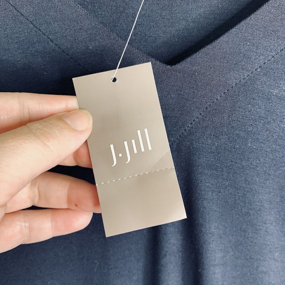 J Jill Navy V Neck Long Sleeve T-Shirt Shift Dress Womens Size XL NWT $99 - Picture 5 of 9